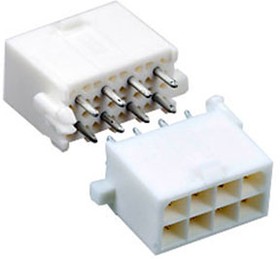 Вилка на плату, Wire-to-Board, 8 Position, 4.14 mm 2х4 miniUNML TE Connectivity